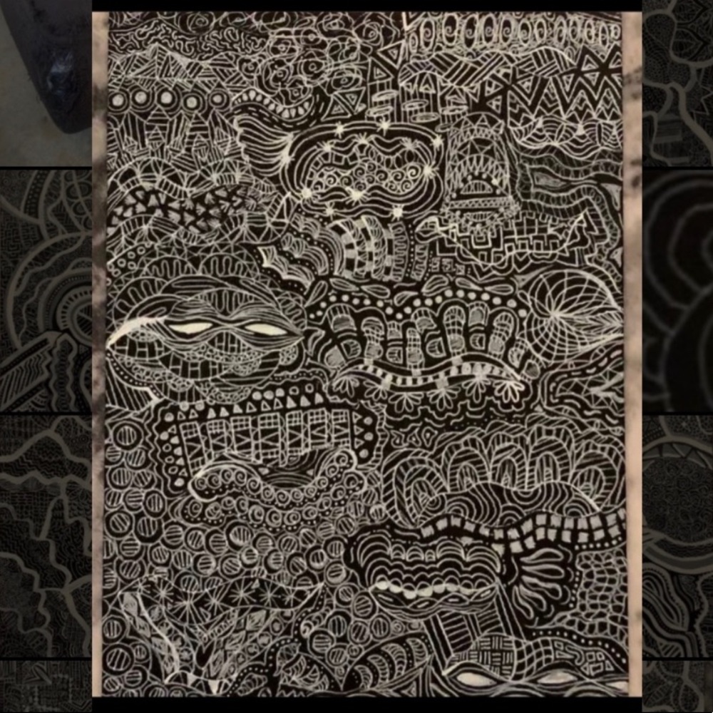 Zentangle art canvas handmade by me